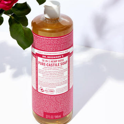 Dr. Bronner's 18-In-1 Pure-Castile Liquid Soap Rose